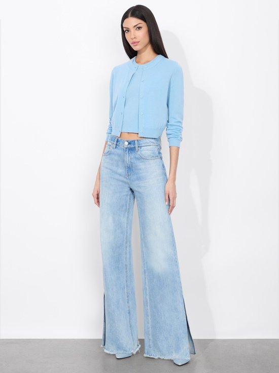 MINERAL BLUE-DOLLIE CASHMERE CARDIGAN