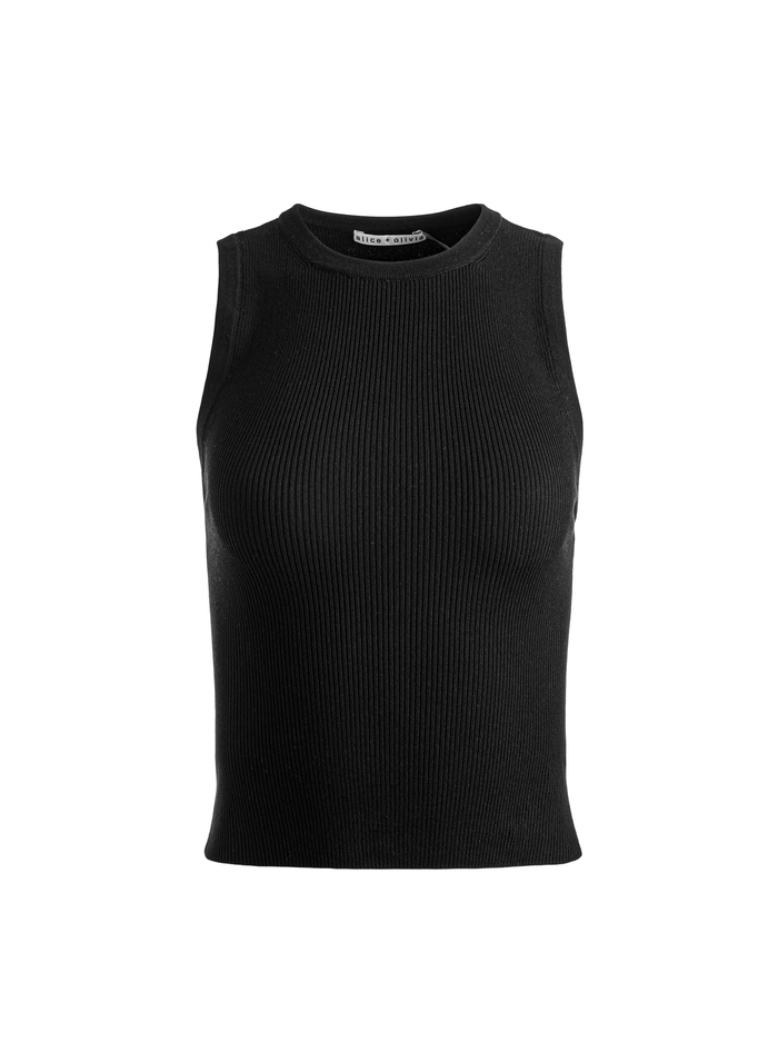 TONITA RIBBED TANK - BLACK image 5 - Alice And Olivia