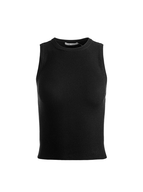 BLACK-TONITA RIBBED TANK