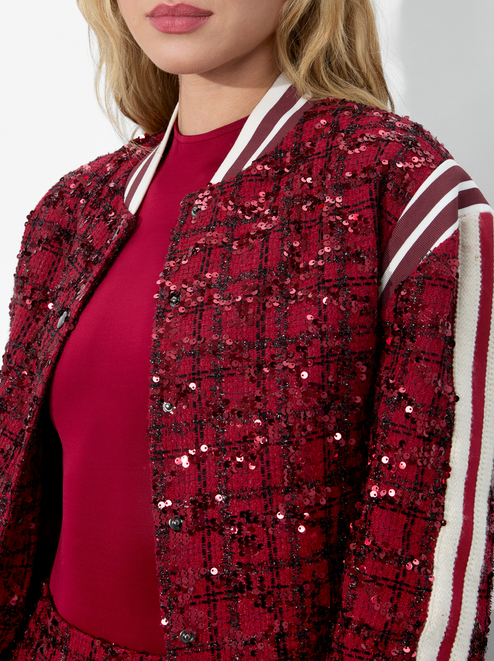 KERI VARSITY JACKET - GARNET image 4 - Alice And Olivia