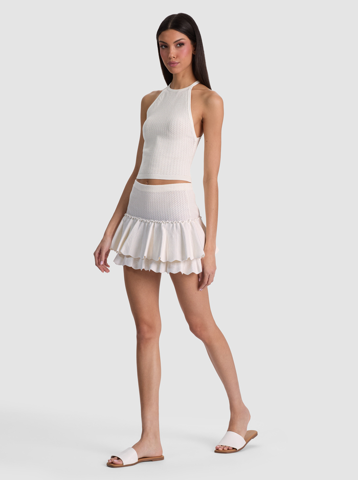 SIYA POINTELLE SKIRT - SOFT WHITE image 4 - ALICE + OLIVIA