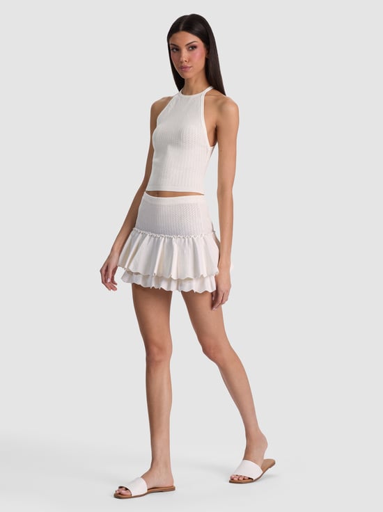 SOFT WHITE-SIYA POINTELLE SKIRT