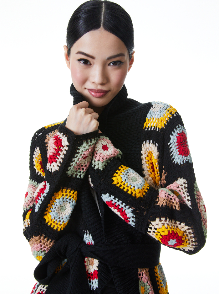 JILLIAN CROCHET ROBE CARDIGAN  - MULTI image 3 - Alice And Olivia