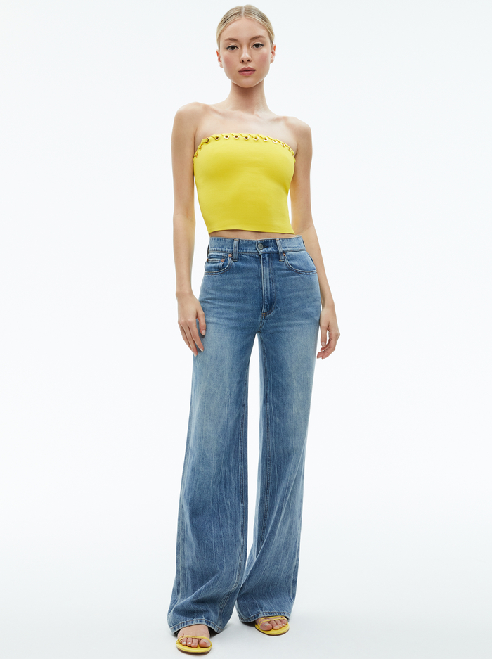 ALISON GROMMETS TUBE TOP - HAPPY YELLOW image 1 - Alice And Olivia