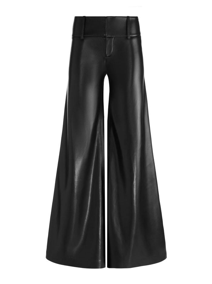 OLIVIA VEGAN WIDE LEG PANT - BLACK image 5 - Alice And Olivia