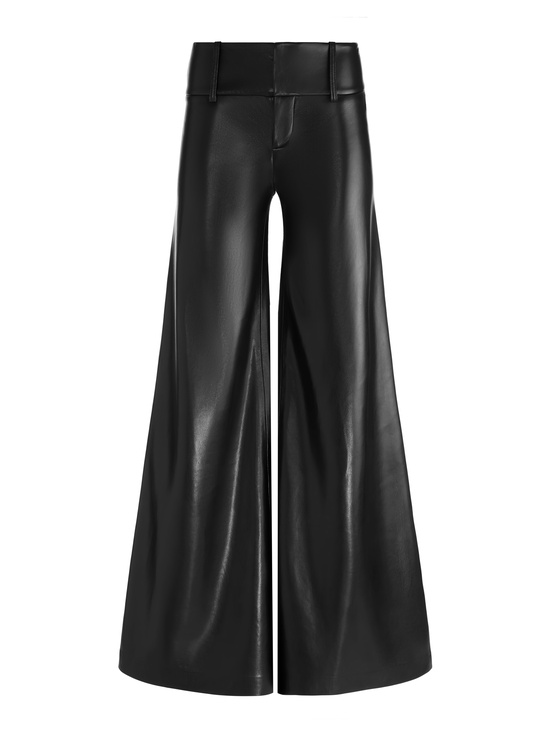 BLACK-OLIVIA VEGAN WIDE LEG PANT