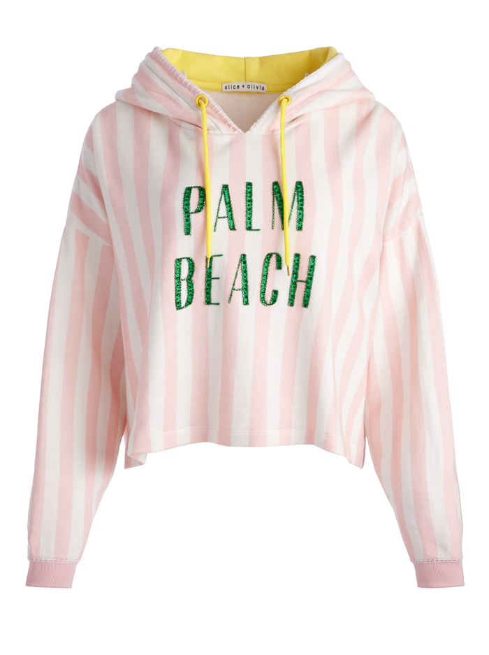 SUNNY CROPPED HOODIE - SHELL PINK MULTI image 5 - Alice And Olivia