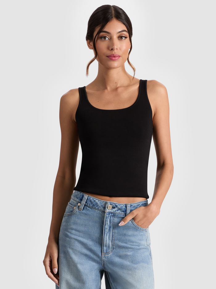 DARYN SCULPTING TANK - BLACK - Alice And Olivia