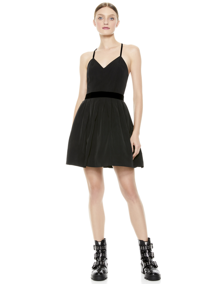 MADISON PLEATED MINI DRESS - BLACK image 1 - Alice And Olivia