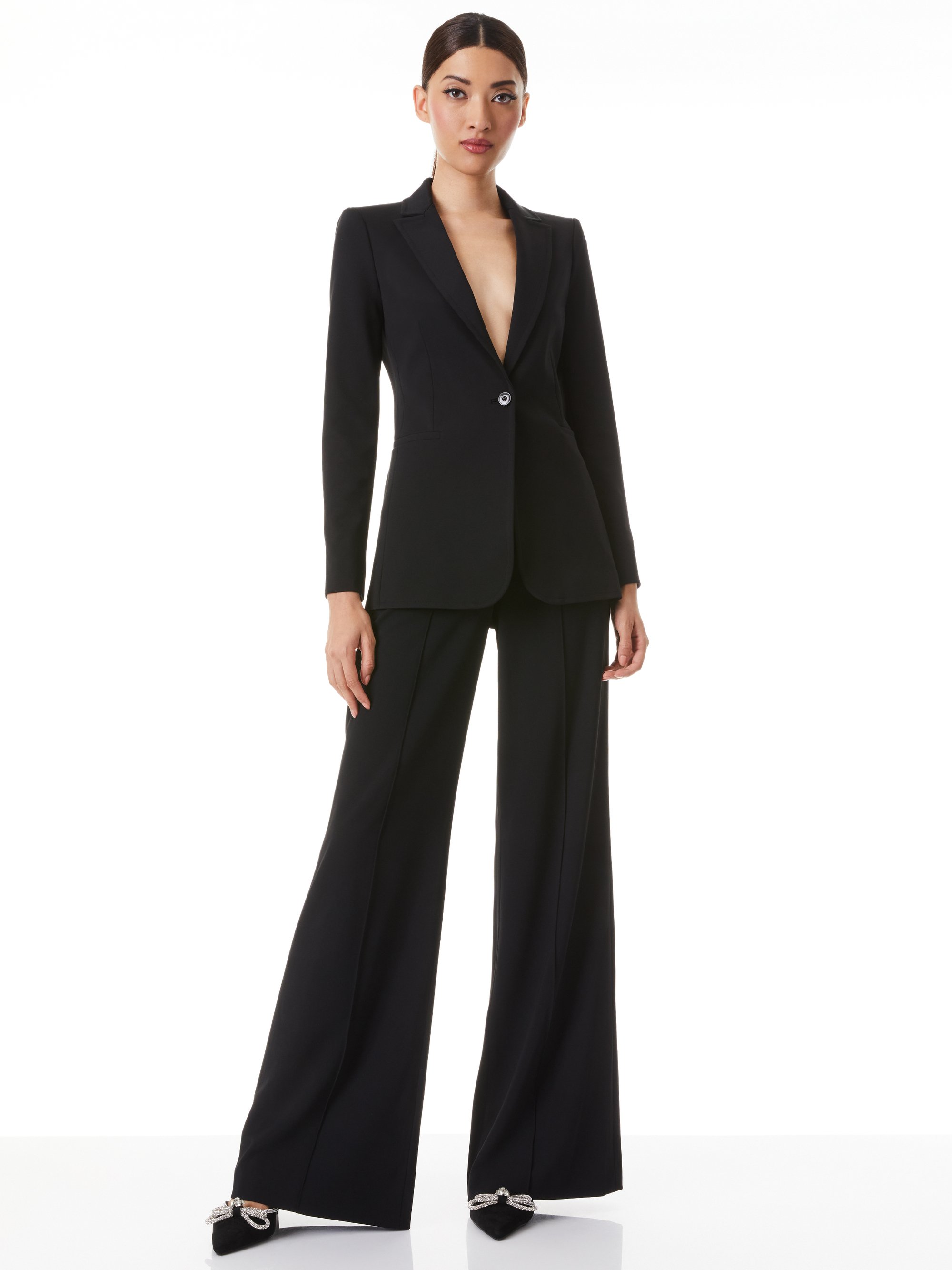 Breann Long Fitted Blazer In Black | Alice And Olivia