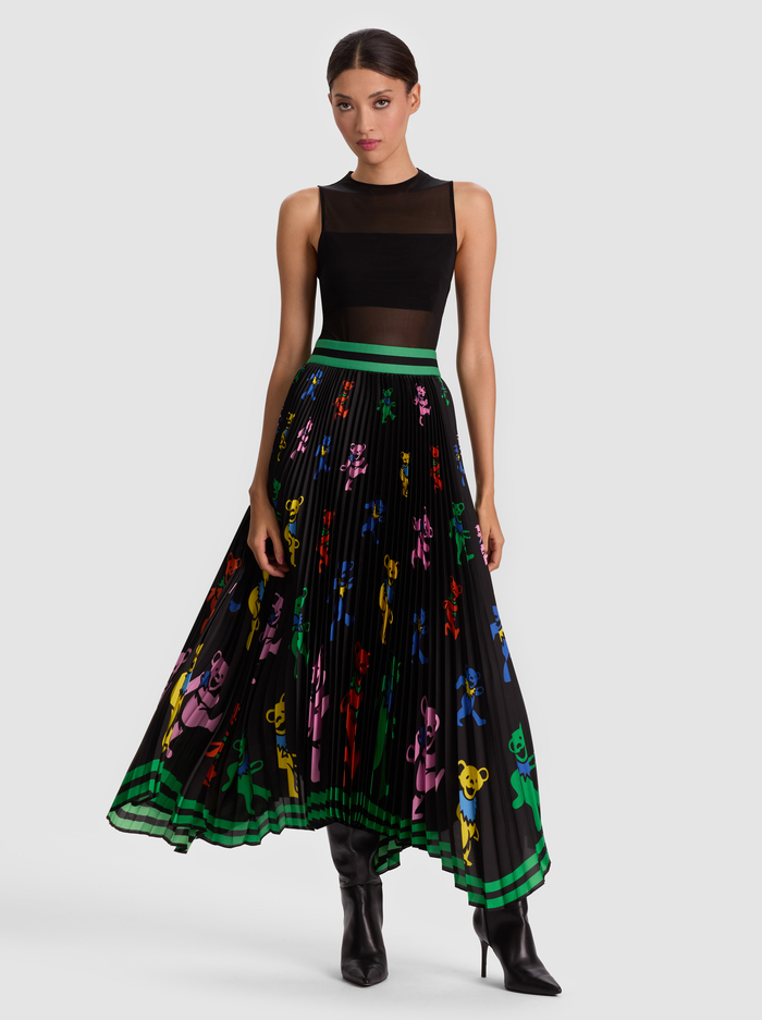 A+O X GRATEFUL DEAD KATZ MAXI SKIRT - GRATEFUL BEARS BLACK image 1 - Alice And Olivia