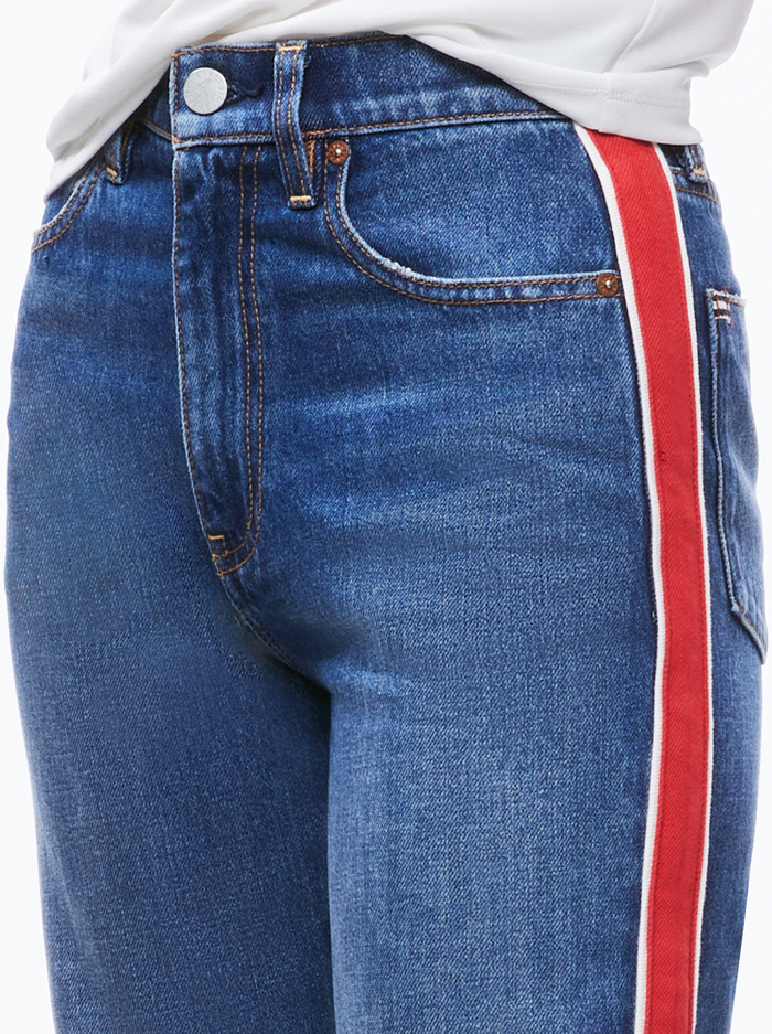 WEEZY SIDE STRIPE JEAN - LOLA BLUE image 2 - Alice And Olivia