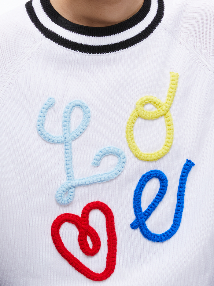ALBINA LOVE PULLOVER - SOFT WHITE/BLACK image 2 - Alice And Olivia