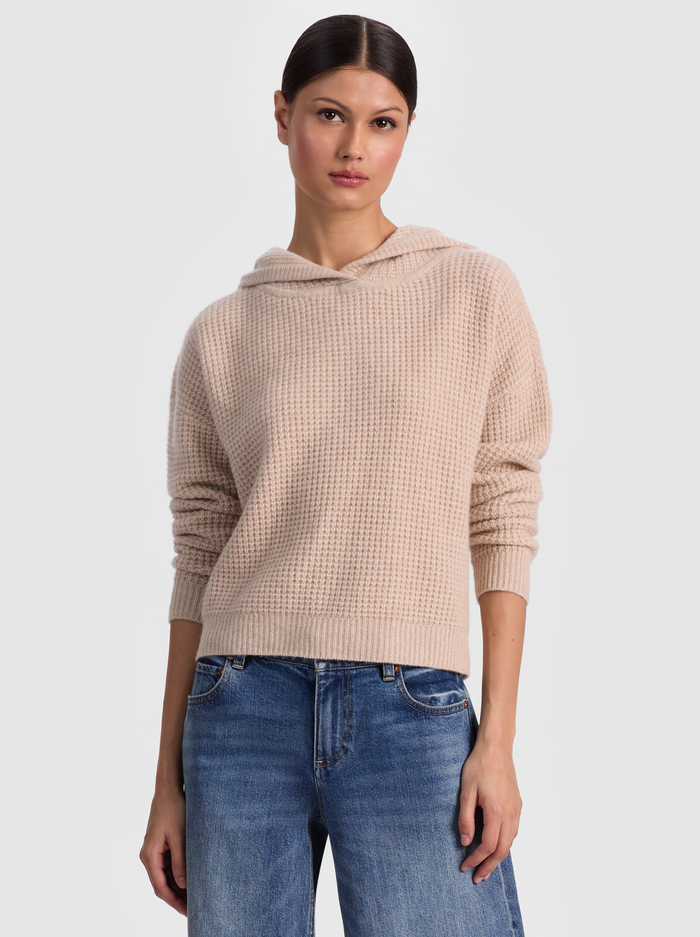EMMANUELLE CASHMERE HOODIE - OATMEAL HEATHER - ALICE + OLIVIA