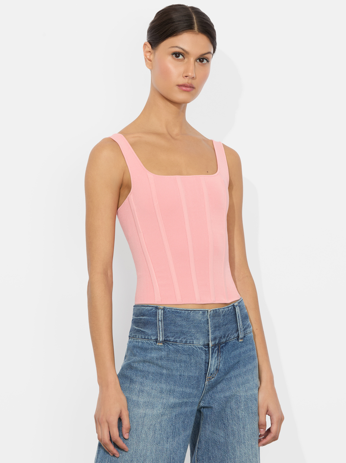 SARIAH CORSET TANK - DUSTY ROSE - Alice And Olivia