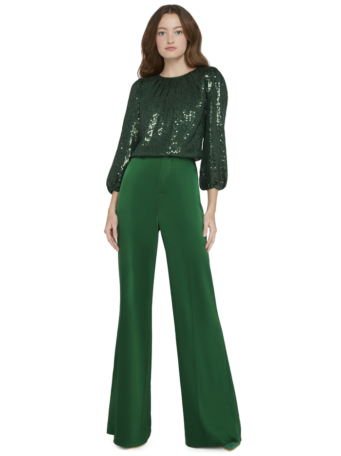 AVILA SEQUIN CREW NECK CROP TOP - BASIL image 4 - ALICE + OLIVIA