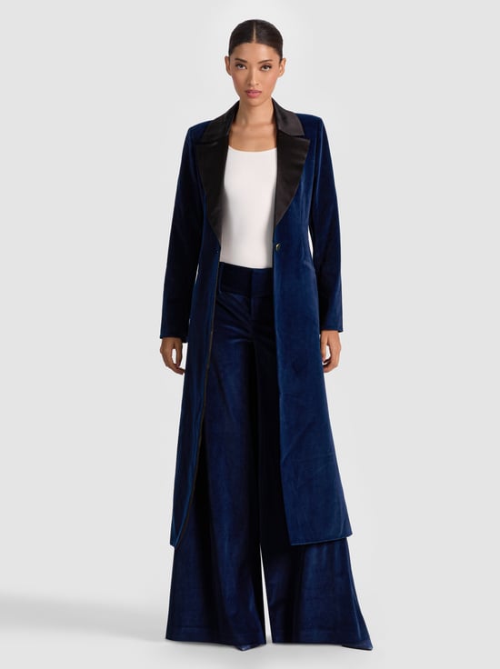 DARK MIDNIGHT BLUE-THEO VELVET COAT