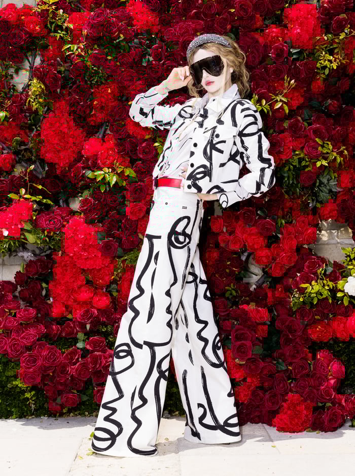 A+O X KOKETIT CHLOE BOXY CROPPED JACKET - AROUND THE WORLD image 7 - Alice And Olivia