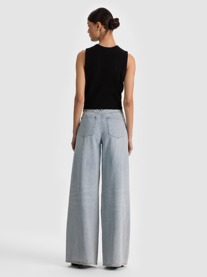 LOLY BUTTON FRONT CASHMERE VEST - BLACK image 2 - ALICE + OLIVIA