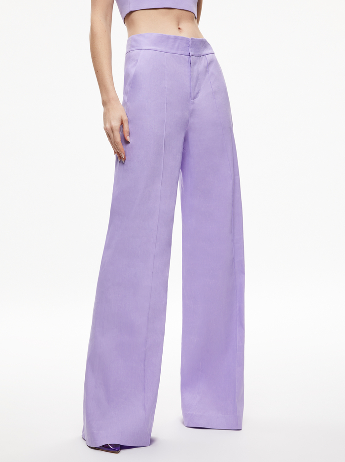 DYLAN HIGH WAISTED LINEN WIDE LEG PANT - SOLSTICE - Alice And Olivia