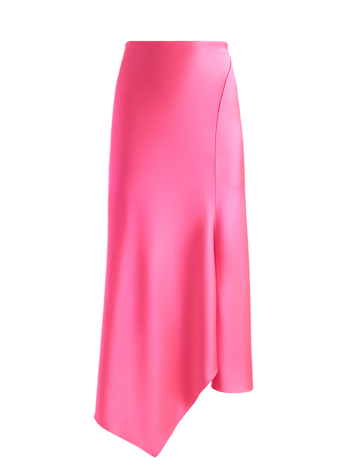 HARMONY DRAPEY ASYMMETRICAL MIDI SKIRT - WILD PINK image 5 - ALICE + OLIVIA