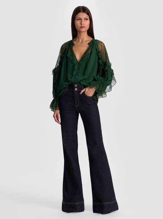 GREEN MYSTIQUE-ALEENA LACE BLOUSE