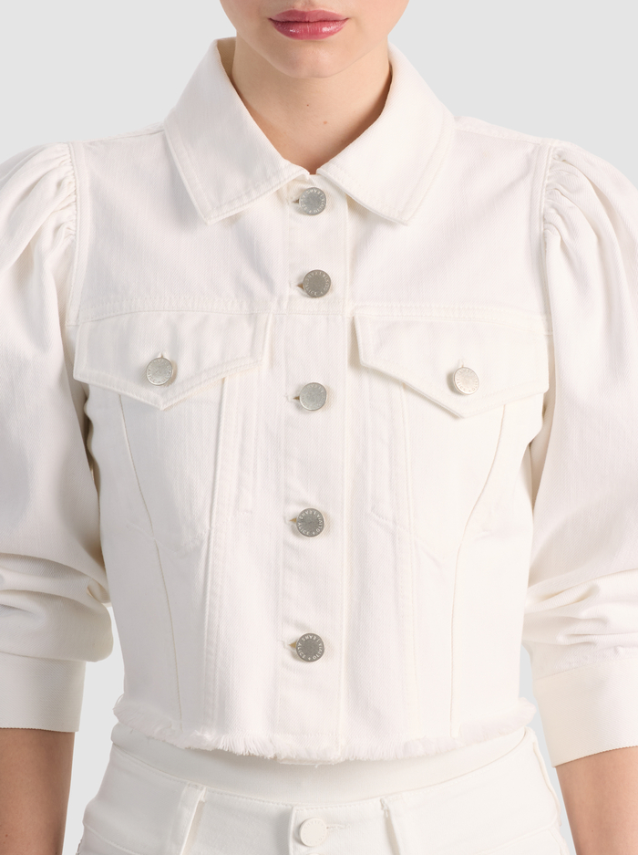 LANA DENIM JACKET - WHITE image 3 - ALICE + OLIVIA