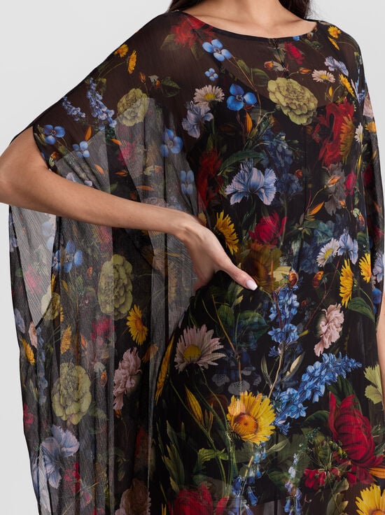 SOCIAL HOUR BLACK-LINN CAPE MAXI DRESS