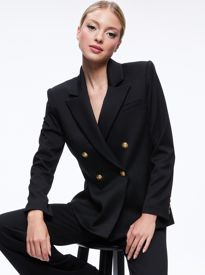 ANTHONY DOUBLE BREASTED BLAZER - BLACK - Alice And Olivia