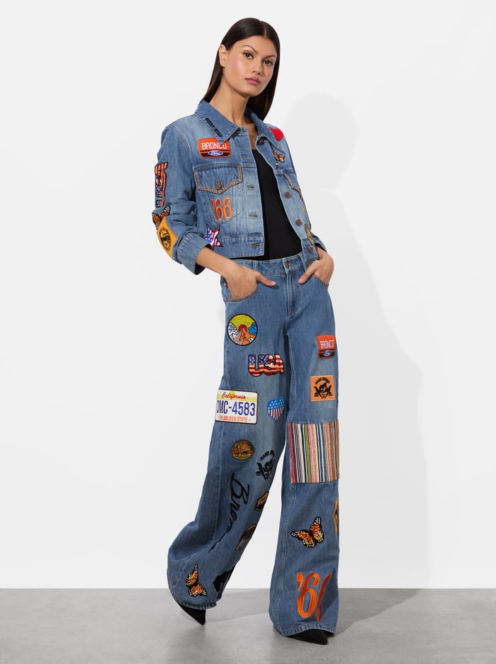 A+O X BRONCO DENIM JACKET - BROOKLYN BLUE image 4 - Alice And Olivia