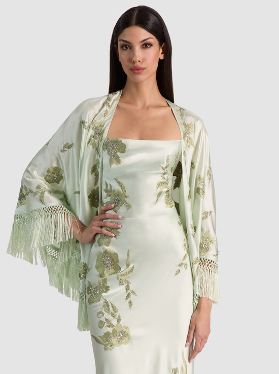 GREEN LILY/MULTI-MARLENE SHAWL SCARF