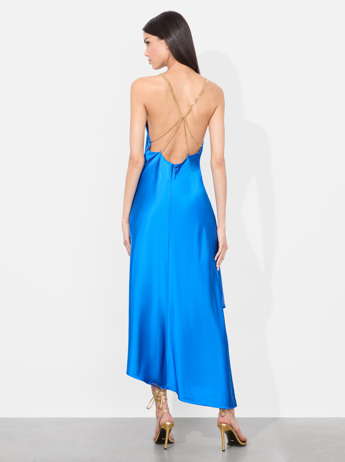 SAVANA CHAIN STRAP MIDI DRESS - TRUE BLUE image 3 - Alice And Olivia
