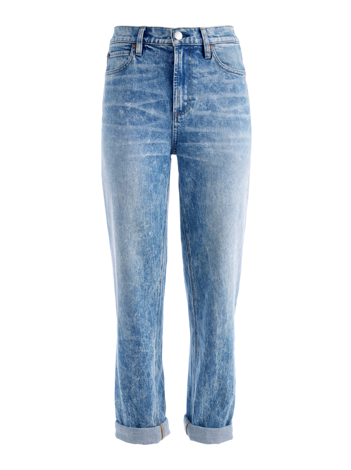 GEORGE HIGH RISE ROLL CUFF JEAN - ROCKY BLUES image 5 - Alice And Olivia