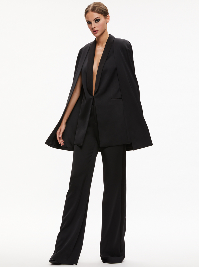 MERRIE SHAWL COLLAR CAPE VEST - BLACK image 3 - Alice And Olivia