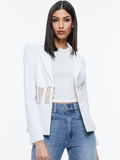 ALEXIA FITTED SHEER CORSET BLAZER - OFF WHITE