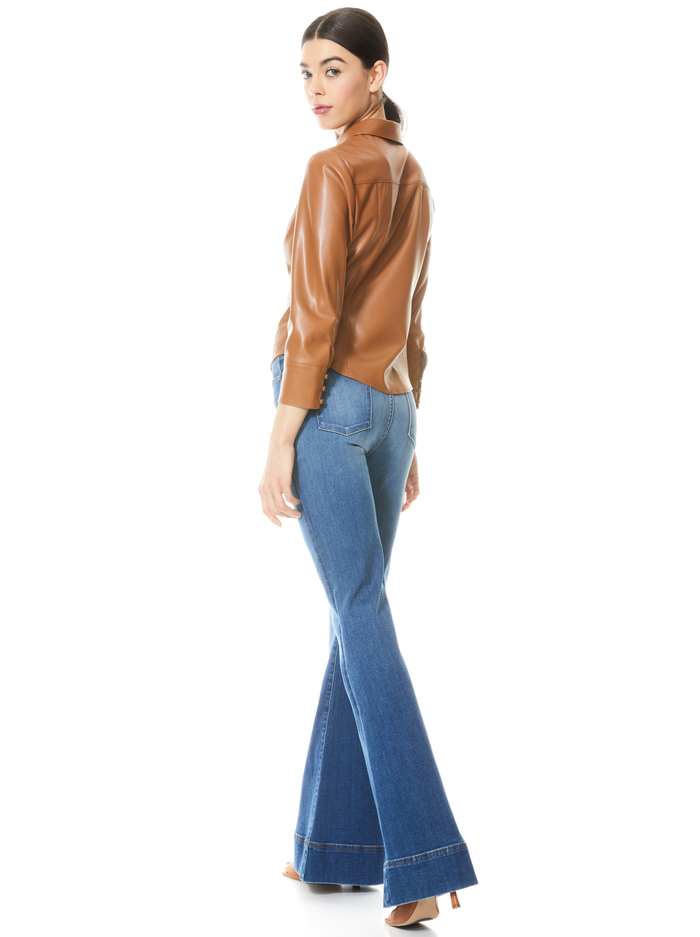 NADINE VEGAN TOP - CAMEL image 1 - ALICE + OLIVIA