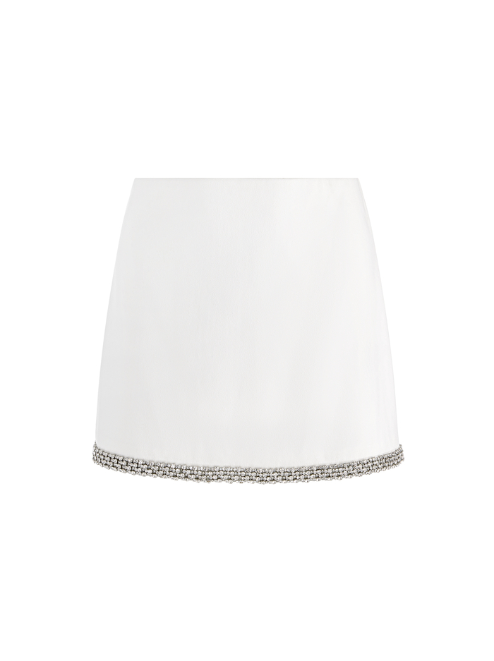 RUBI EMBELLISHED MINI SKIRT - OFF WHITE image 5 - Alice And Olivia