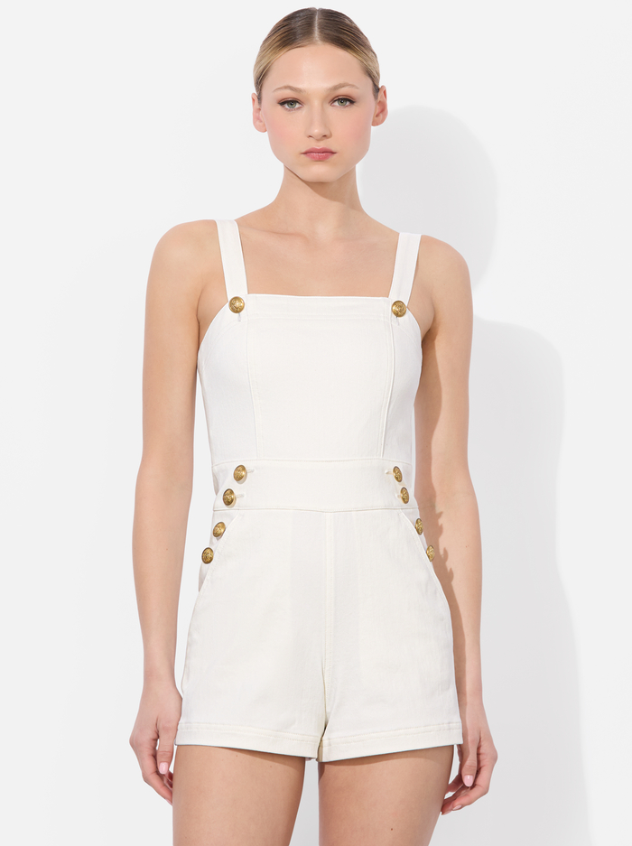 VITA DENIM ROMPER - OFF WHITE image 3 - Alice And Olivia