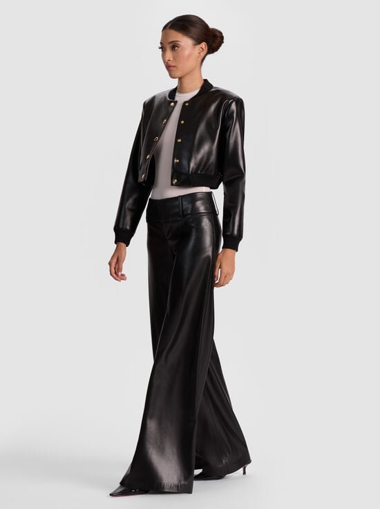 BLACK-OLIVIA VEGAN WIDE LEG PANT