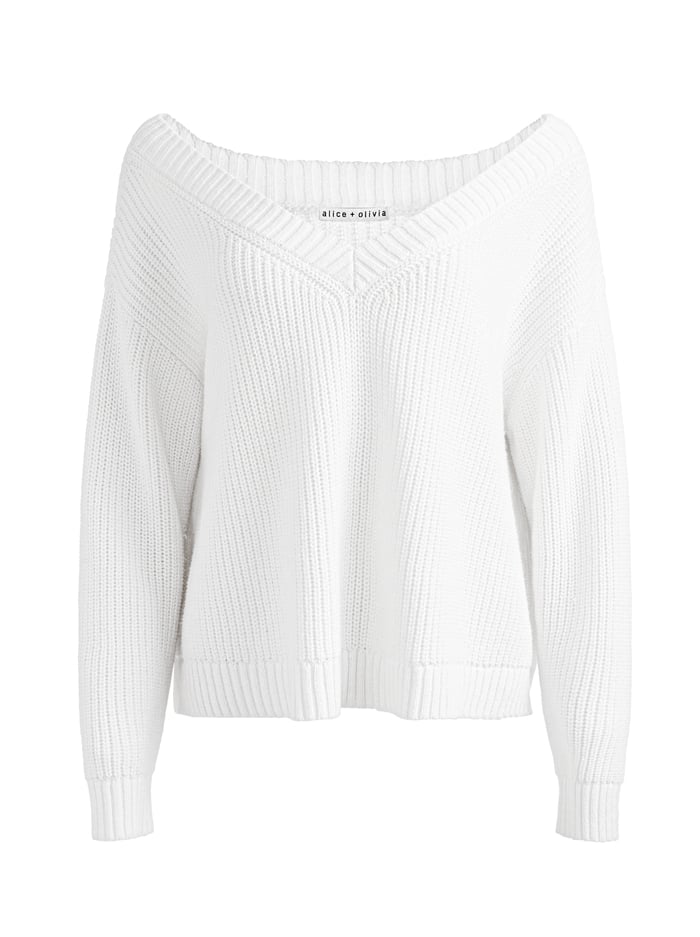 ALITA RELAXED V NECK PULLOVER - SOFT WHITE image 5 - Alice And Olivia