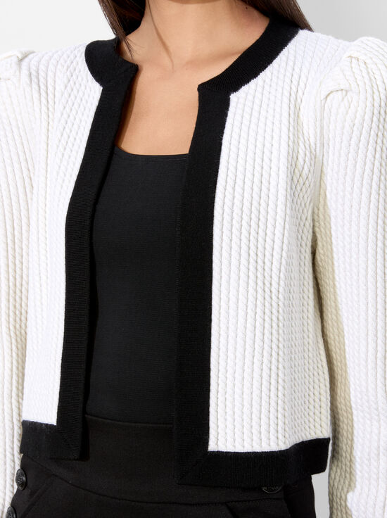 ECRU/BLACK-TRINA CARDIGAN