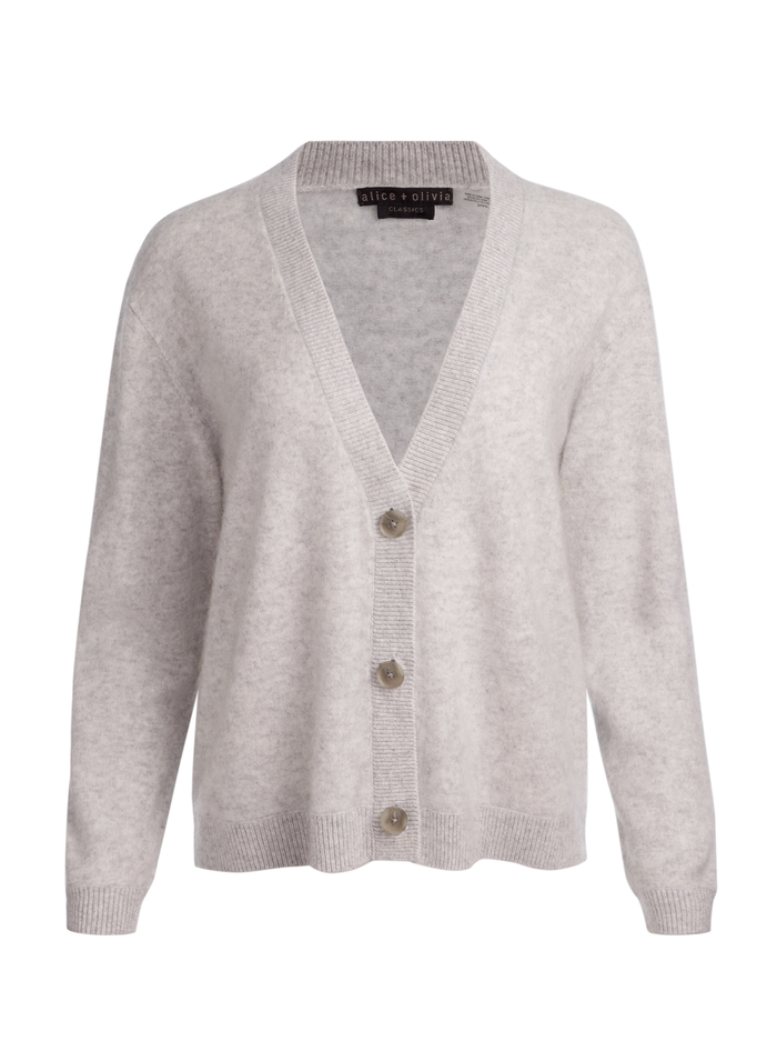BRADLEY CASHMERE CARDIGAN - STORM GREY HEATHER image 5 - Alice And Olivia
