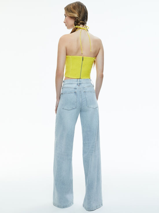 HAPPY YELLOW-CERESI HALTER BANDEAU TOP