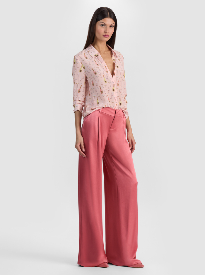 WILLA SILK BLOUSE - CHAMPAGNE POP image 4 - ALICE + OLIVIA