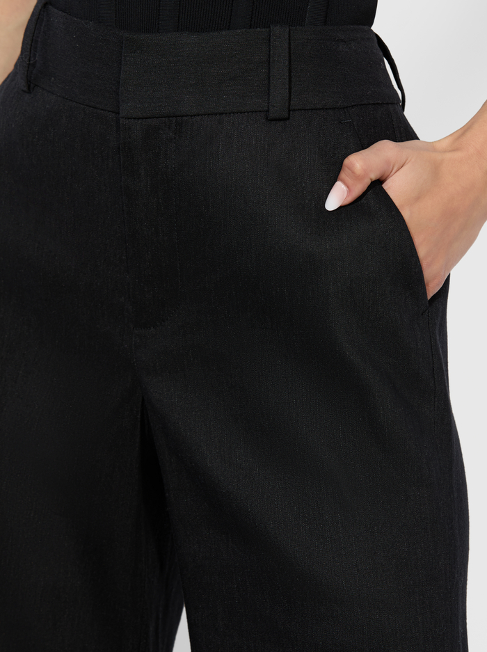 QUINN LINEN KICK FLARE PANT - BLACK image 3 - Alice And Olivia