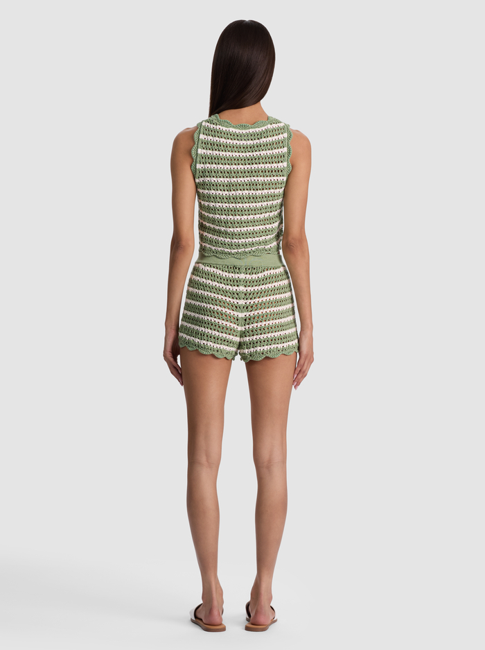 BOBBI CROCHET SHORT - SAGE/SOFT WHITE image 3 - ALICE + OLIVIA