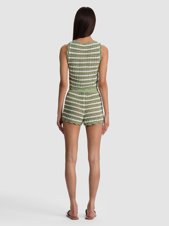 SAGE/SOFT WHITE-BOBBI CROCHET SHORT