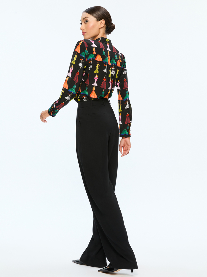 WILLA STACEFACE TOP - ROMANTIC STACE BLACK image 2 - Alice And Olivia