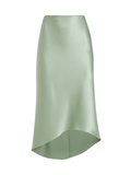 MAEVE ASYMMETRICAL SLIP SKIRT - SAGE