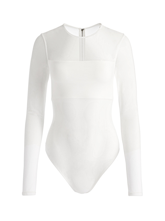 OFF WHITE-BANDEAU LONG SLEEVE BODYSUIT